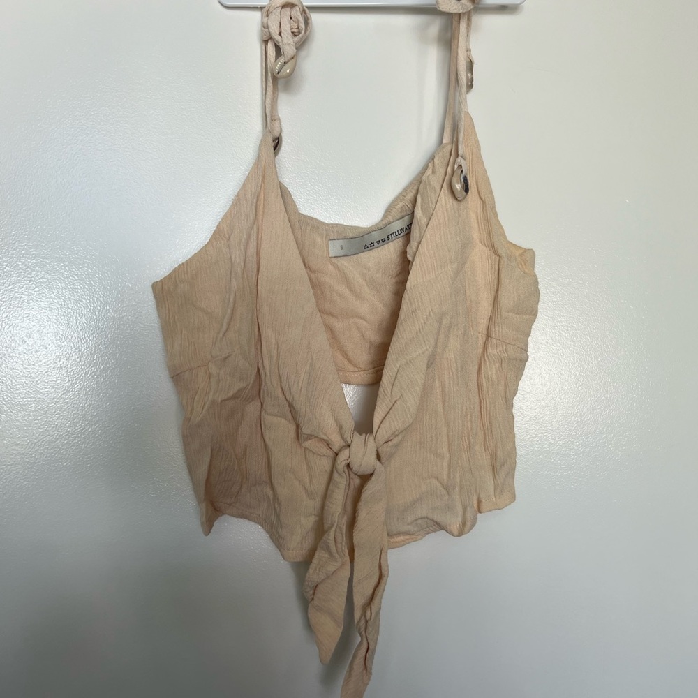 crop top with tie straps and shells